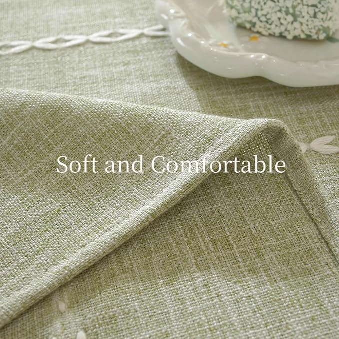 Zobesta Sage Green Table Cloth 60 x 120 Inch, Cotton Green Linen Tablecloth for Rectangle Tables, Heavy Weight Washable Farmhouse Soft Boho Tablecloth for Party, Holiday, Picnic, Dining, Outdoor,Fall