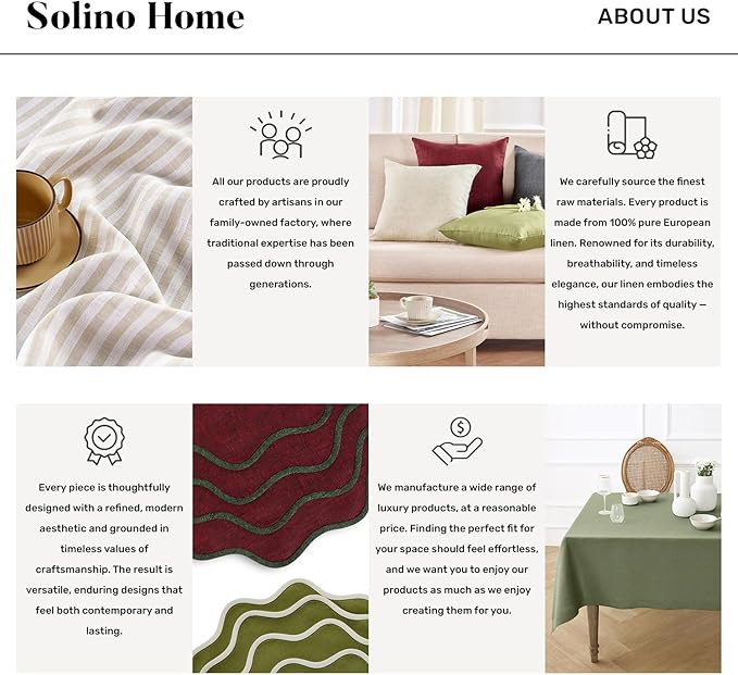 Solino Home Linen Square Placemats Set of 4 - Chambray Black Placemats 14 x 14 Inch - 100% Pure Linen Table Mats for Winter - Athena