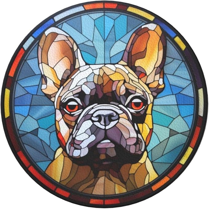 Drink Coaster Set of 6, French Bulldog Dog Mom Lover Gift,Leather Drink Coasters with Holder,6 Pack Cup/Bar/Drink Coasters for Table/Drinks/Coffee Protection Housewarming Gift