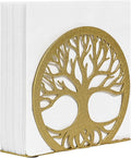 Gold Napkin Holder for Table – Elegant Standing Napkin Dispenser for Kitchen, Dining Room, or Coffee Shop | Ideal for 5-inch Cocktail Napkins, Farmhouse & Outdoor Settings (4.7"x 1.6"x 4")