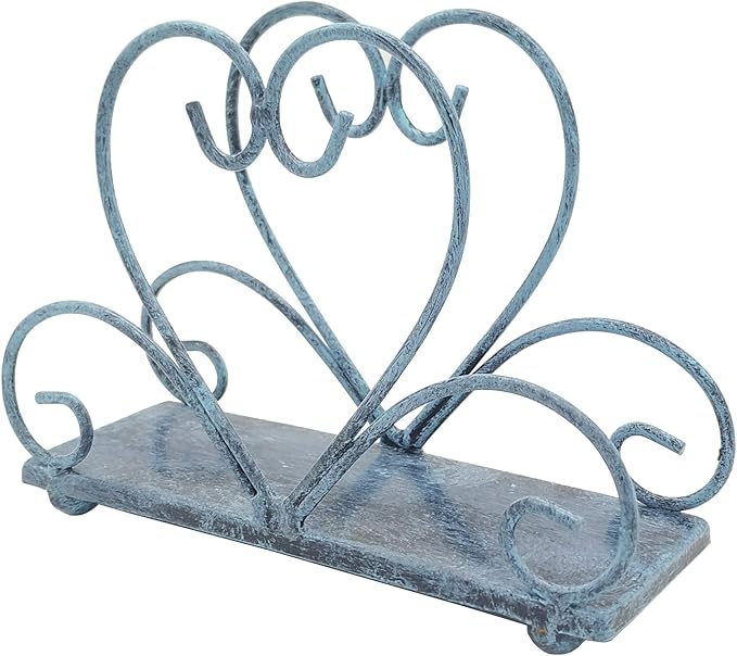 Metal Table Napkin Holder Freestanding Tissue Dispenser (Turquoise)