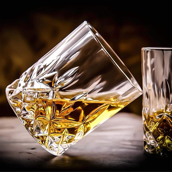 Set of 6 Crystal Whiskey Glasses - 11 oz Double Old Fashioned Tumbler, Perfect for Bourbon, Vodka, and Cocktails (Set of 6)