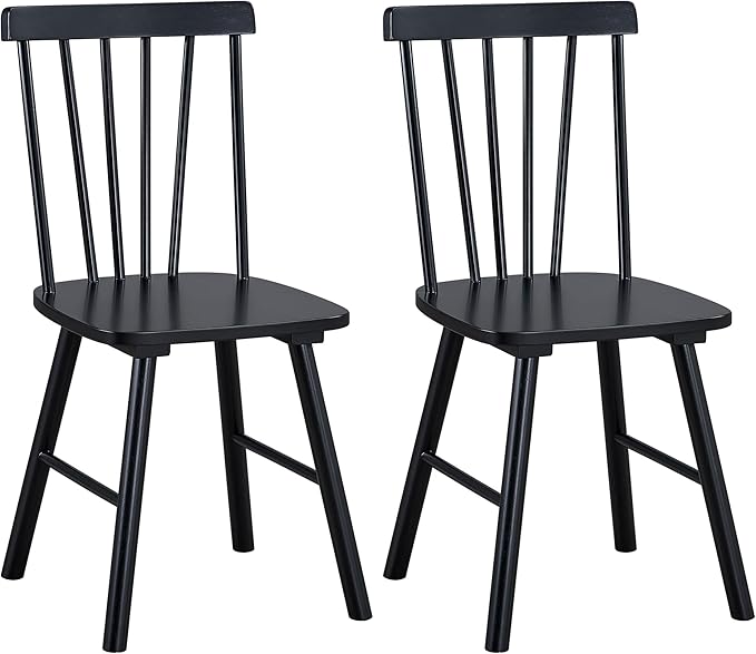 DUHOME Windsor Dining Chairs Set of 2,Farmhouse Style Spindle Back Wood Dining Room Chairs Wooden Kitchen Chair for Home Kitchen,Living Room,Bistro