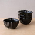 Flower-Shaped Daisy Bowl Set, 5.5-Inch, 17oz, Pack of 4 (Matte Black)