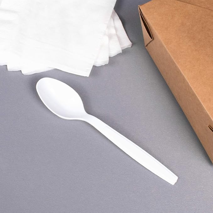 Karat U3523W PS Wrapped Tea Spoons - White (Case of 1000)
