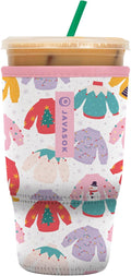 Sok It JavaSok Iced Coffee & Cold Soda Insulated Neoprene Cup Sleeve (Cozy Knits, Large: 30-32oz)