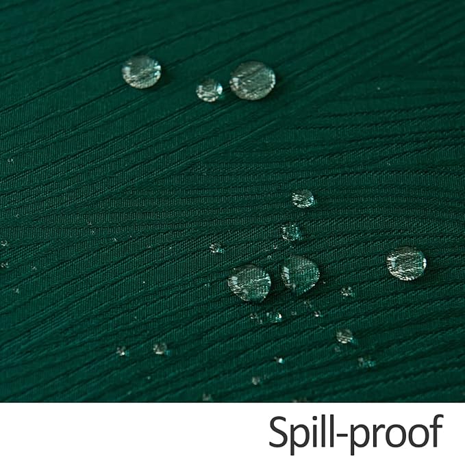 maxmill Christmas Hunter Green Tablecloth, Spill-Proof and Water Resistance Heavy Weight Soft Circular Table Cloth for Christmas, Holiday and Family Gatherings, Dinner Round 90 Inch, Hunter Green