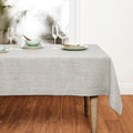 Solino Home Linen Tablecloth 60 x 120 Inch - 100% Pure Linen Oyster Grey Table Cloth for Rectangular Tables - Athena, Machine Washable Cloth Tablecloth for Spring, Easter
