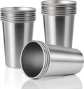 16 Pack 16oz Stainless Steel Pint Cup,Healthy Unbreakable and Stackable,Metal Drinking Glasses