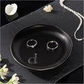 Lolalet Handmade Ceramic Ring Dish Jewelry Tray Plate with Initial, Small Monogram Gift for Her Women Girls Mother, Hostess, Engagement, Bridal Shower, Maid of Honor, Bridesmaid, Birthday, Christmas