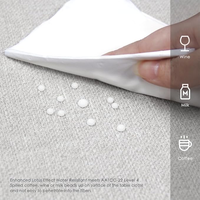 BALCONY & FALCON Rectangle Tablecloth Washable Wrinkle Resistant and Water Proof Table Cloth Decorative Linen Fabric Tablecloths for Dining Parties Kitchen Wedding and Outdoor Use (Owl Gray, 90x132)
