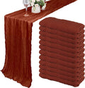 12 Pack 13Ft Cheesecloth Table Runner 35x157 Inch Boho Gauze Table Runner Cheese Cloth Long Rustic Table Runners for Wedding Bridal Shower Birthday Party Table Decor (Terracotta)