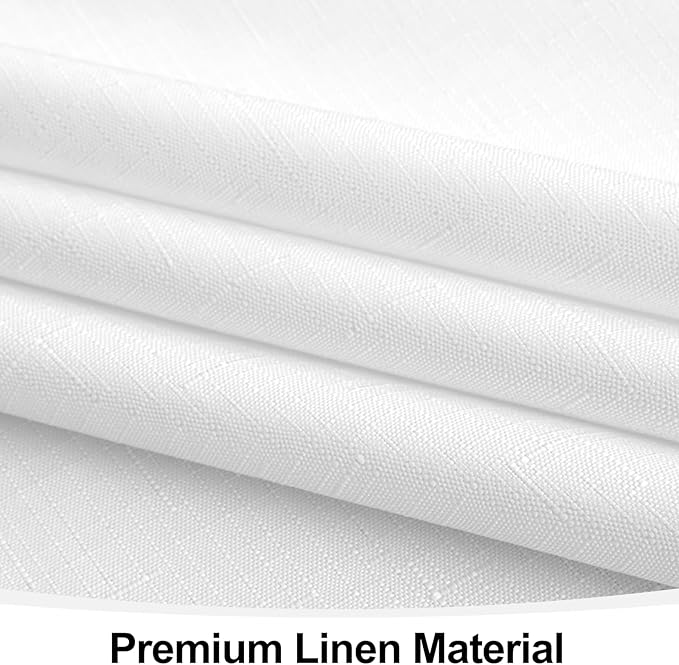 Smiry Square Table Cloth Linen Textured, Waterproof Spillproof Anti-Wrinkle Burlap Tablecloth, Washable Decorative Fabric Table Cover for Dining, Party, Banquet, 54 x 54 Inch, White