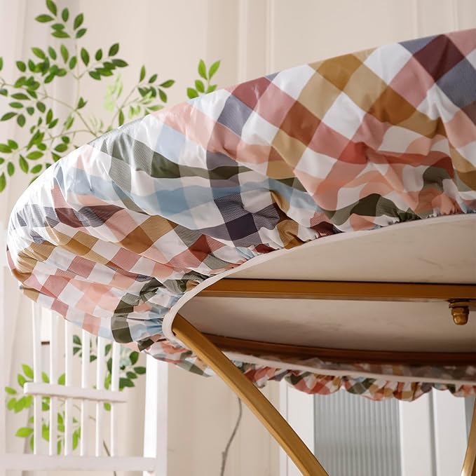 Walrus Round Vinyl Fitted Tablecloth with Flannel Backing Elastic Edge Design Table Cover Waterproof Oil-Proof PVC Table Cloth Stain-Resistant Best for 37"-44" Round