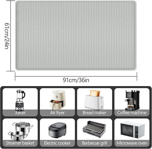 36"x24" Heat Resistant Mat for Countertop Lanstics Silicone Baking Mat Non-Slip Air Fryer Mats Multipurpose Countertop Protector Microwave Mats Fire Resistant Mat Place Mat for Kitchen Counter