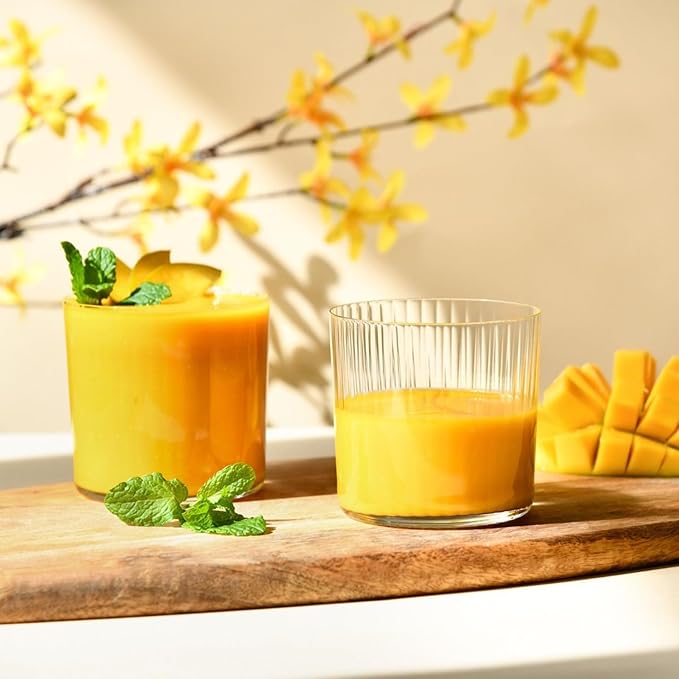 Krosno Textured Wavy Cider Glasses, Set of 6, 13,86 Fl. OZ, Mixology Lumi Collection, Water, Juice and Cold Drinks, For Everyday Use, Dishwasher Safe, Made in Europe