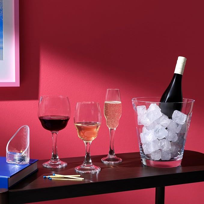NUDE Red Wine Glasses Set of 2, Heads Up – Crystal Large Long Stem Red Wine Glasses with Double Curve Base, Handmade Lead-Free, 25 oz