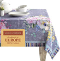 Maison d' Hermine Table Cloth Square Table 100% Cotton 60 x 60 Inches Tablecloth Reusable Decorative for Dining Room Farmhouse Home Valentines Day Decorations Spring Summer- Sweet Rose Lavender - Lush