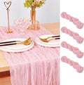 Joanlody Blushing Pink Cheesecloth Table Runner Spring Easter 10Ft Rustic Gauze Boho Cheese Cloth Table Runner for Wedding Bridal Baby Shower Decoration 4 Pack