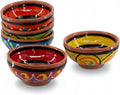 Cactus Canyon Ceramics Spanish Terracotta 5-Piece Tiny Super Small Mini-Bowl (Pinch Bowls) Set, Multicolor