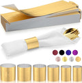 Christmas Napkin Rings Set of 200, 2 Colors in 1, Reusable Adjustable Napkin Bands for Holiday Parties, Wedding, Thanksgiving Table Decor, Waterproof Tear-Proof (Brushed Gold) Great Gift Idea