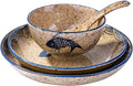 4-Piece Ceramic Dinnerware Set, Plate, Dish, Bowl, Spoon, Japanese Hand-painted Tableware set, A Good Tableware (Yule)