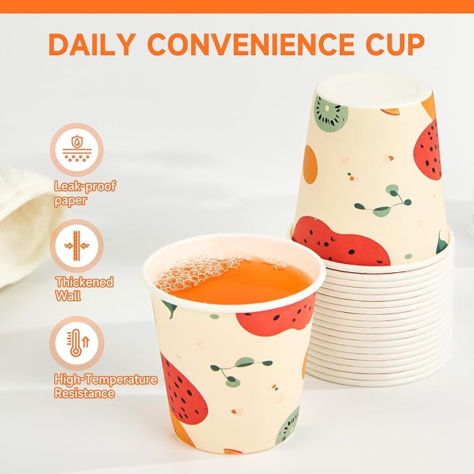 600 Pack 3 oz Bathroom Cups, Disposable Paper Cups with Rolled Rim, Small Paper Mouthwash Cup for Guest Bathrooms, Vanity & Office Use, Off-white