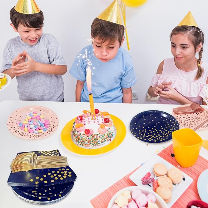 Green Party Supplies,White and Green Dot Plates and Napkins for Birthday Wedding All Occasions(Serve 35 Guests 7 Inch)