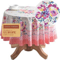 Maison d' Hermine Table Cloth Round Table 100% Cotton 69 Round Inches Tablecloth Reusable Decorative for Dining Room Farmhouse Home Valentines Day Decorations Spring Summer - Rose Garden