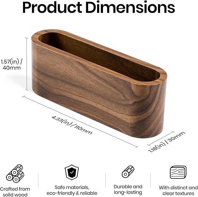 Business Card Holder for Desk, Minimalist Wooden Desk Organizer, Stylish Office & Home Decor for Professional Card Display