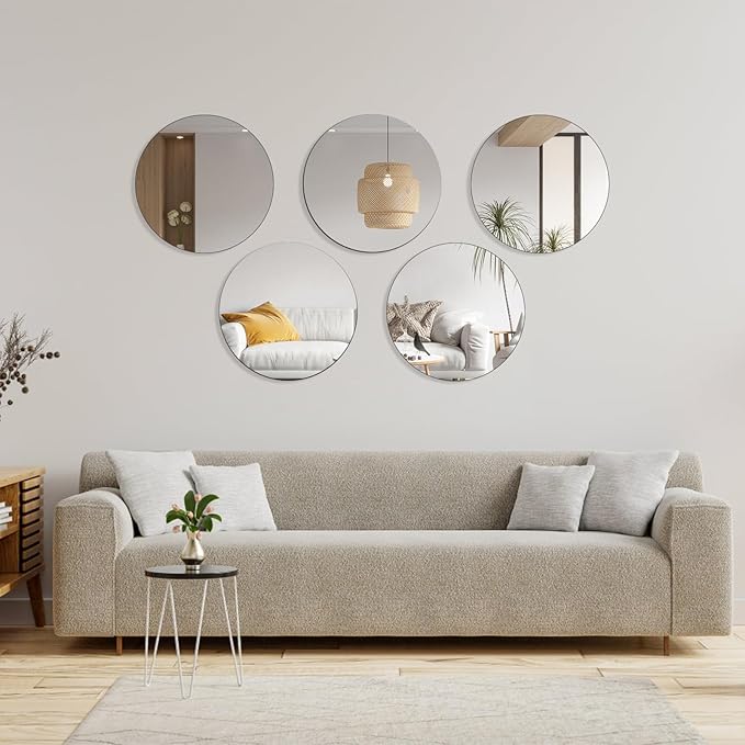 12" Round Mirror Centerpieces for Table, 12Pcs Glass Mirror Table Centerpieces，Glass Mirrors Centerpiece for Wedding Decorations,Parties,Baby Shower, 2mm Thick