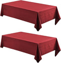 2 Pack Rectangle Tablecloth, 60x120 inch, Water Resistant Wrinkle Free Linen Textured Table Cloth Washable, Decorative Fabric Table Cover for Dining, Party and Camping, Red