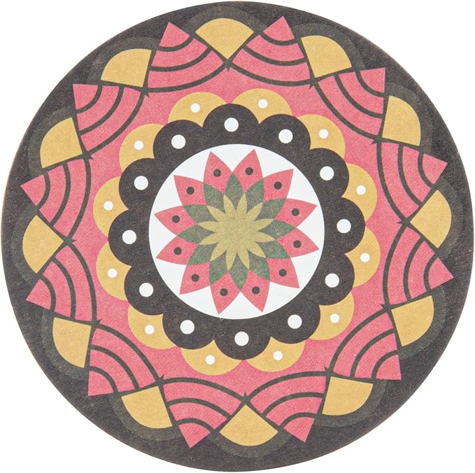 Restaurantware Super Absorbent Coasters 48 Case 4 Inch Assorted Paper Bar Coasters High-Density Pulpboard Beverage Coasters Moisture-Absorbing Durable Drink Coasters - Assorted Designs