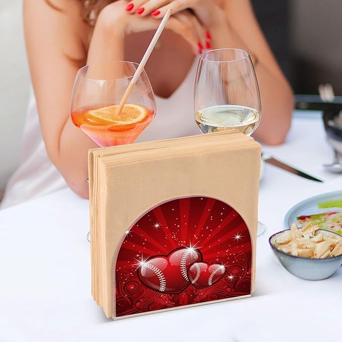 Valentines Glitters Love Hearts Napkin Holder for Table Kitchen Decor Acrylic Paper Napkin Holders for Tissue Dining Room Indoor Outdoor Party Holiday Accessories
