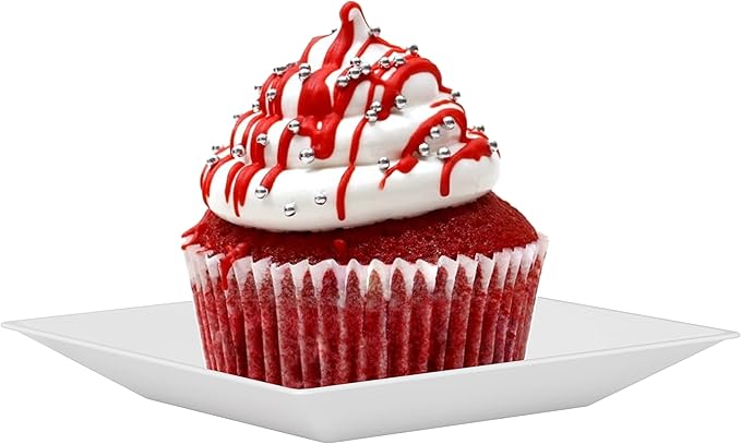 Exquisite Mini Disposable Appetizer Plates - 1200 Pack 2.95" x 2.95" White Plastic Dessert Plates - Elegant Design for Weddings, Birthdays, and Formal Parties - Stackable and Convenient - BPA Free
