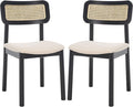 SAFAVIEH Home Collection Egon Coastal Black/White Dining Chair Set of 2