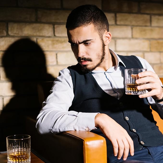 11 OZ Premium Whiskey Glasses (6-Piece) - Old Fashioned Glassware, Exquisite Craftsmanship for Scotch, Bourbon, Rum & Cocktails, Ideal for Self-Use or Gift for Whiskey Enthusiasts