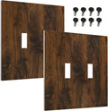 Decorative Light Switch Cover Brown Rustic Wood Grain Vintage Wooden Texture 2 Gang Wall Plate Double Toggle Switch Plate Receptacle Electrical Outlet Cover Switchplate for Cabin Bedroom（2 Pack）