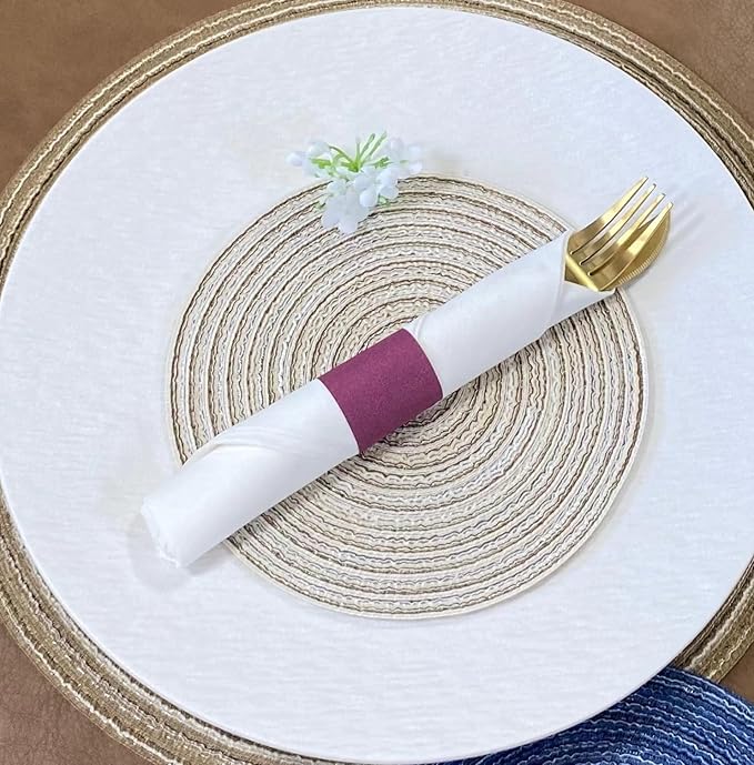 Germiwipe 2500 Pcs Burgundy Napkin Bands,Paper Napkin Rings Self Adhesive,Silverware Wraps Bands, Perfect for Birthday Parties, Weddings, Family Reunion & Events