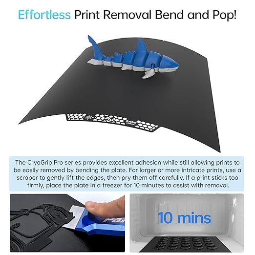 BIQU CryoGrip Pro Glacier 370x370mm Panda Build Plate for Creality K2 Plus 3D Printer Double Sided Upgrade Build Plate Removable Surface Platform