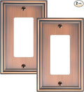 2-Pack Decorator Outlet Cover Plate, Antique Copper Decorative Switch Plates and Outlet Covers, Durable Zinc Alloy Wall Plates for Electrical Outlets, Receptacle, GFCI Outlet, Dimmer Switch