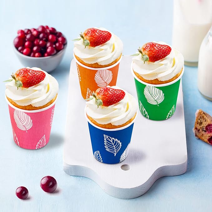 500 Pack 5oz Disposable Paper Cups, Small Disposable Cups, Colorful Small Mouthwash Cups, Mini Paper Cups for Parties, Picnics, Barbecues, Travel and Events