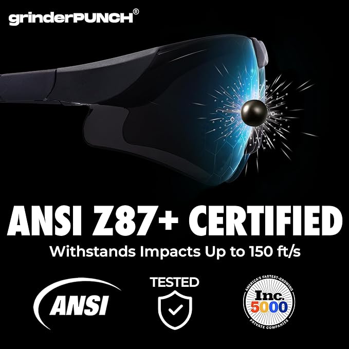 grinderPUNCH Bifocal Safety Sunglasses Sun Reading Glasses ANSI Z87 Impact Resistant Magnifier Sun Readers for Work Men Women