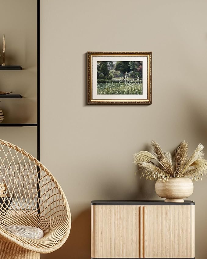 InSimSea Gold Picture Framed Wall Art, Living Room Bedroom Vintage Wildflower Field Gallery Canvas Print Wall Decor, Home Farmhouse Decor, Antique Paintings with Frames 13x16inch