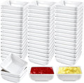 50Pcs Melamine Dipping Sauce Bowls Bulk, 3oz White Dipping Sauce Cups Bowls, Soy Sauce Serving Dish for Tomato Sauce Condiment Kitchen Restaurant Catering Camping BBQ Party