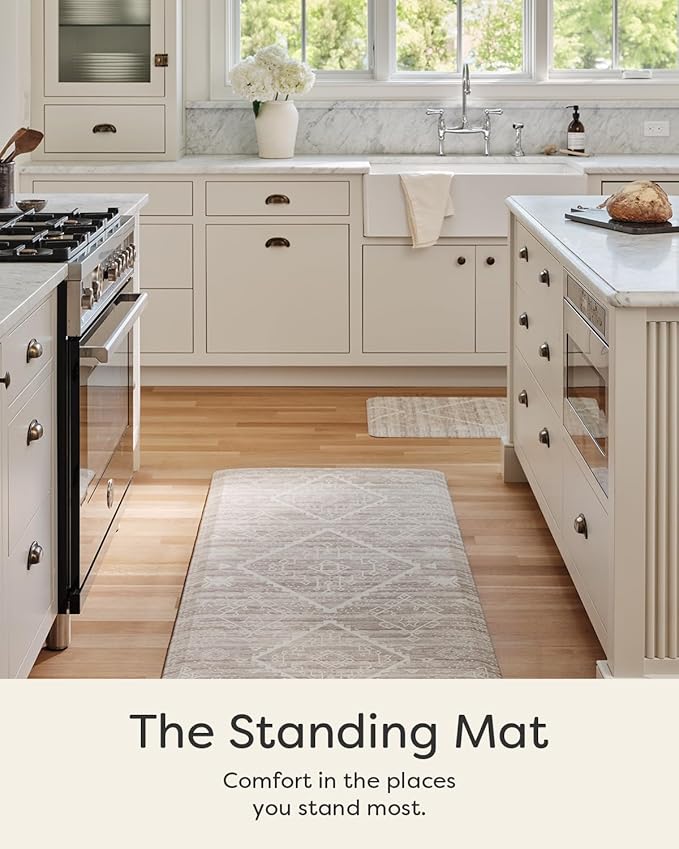 House of Noa Nama Standing Mat – Anti-Fatigue Cushioned Kitchen Mats for Floor | Ergonomic Bounce-Back Foam Kitchen Mats | Anti-Fatigue Mats for Kitchen & Standing | Ula Driftwood | 22"x36"