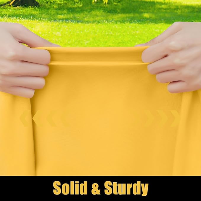 Smiry Rectangle Picnic Table Cloth, Waterproof Elastic Fitted Tablecloths for 6 Foot Tables, Washable Polyester Table Cover for Camping, Indoor and Outdoor (Mustard Yellow, 30"x72")