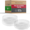 Smarty Had A Party 12 Inch Clear Round Plastic Tray Lids – Stackable Plastic Dome Lids for Catering Trays with Lids, Party Trays & Food Platters – BPA-Free Disposable Dome Covers – 25-Pack
