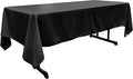 LA Linen Polyester Poplin Washable Rectangular Tablecloth, Stain and Wrinkle Resistant Table Cover 60x102, Fabric Table Cloth for Dinning, Kitchen, Party, Holiday 60 by 102-Inch, Black