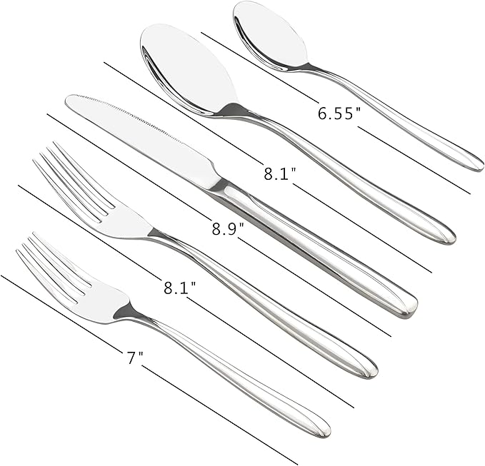Anbers 80-Piece Stainless Steel Flatware Sets, Dinner Table Cutlery Service for 16